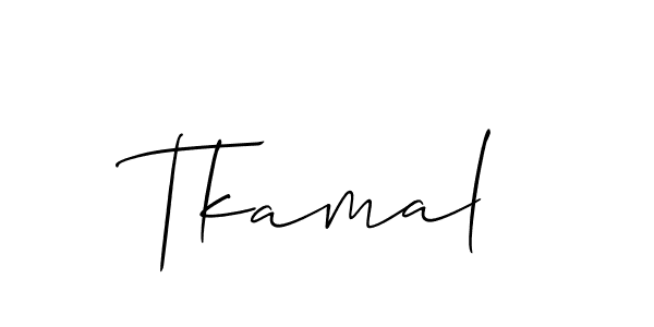 The best way (Allison_Script) to make a short signature is to pick only two or three words in your name. The name Tkamal include a total of six letters. For converting this name. Tkamal signature style 2 images and pictures png