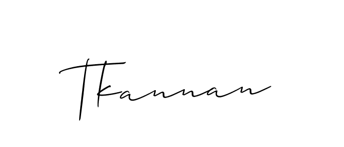 You should practise on your own different ways (Allison_Script) to write your name (Tkannan) in signature. don't let someone else do it for you. Tkannan signature style 2 images and pictures png
