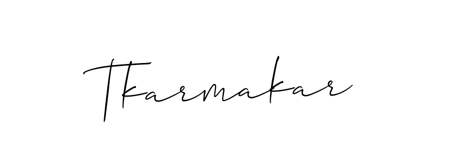 How to make Tkarmakar signature? Allison_Script is a professional autograph style. Create handwritten signature for Tkarmakar name. Tkarmakar signature style 2 images and pictures png