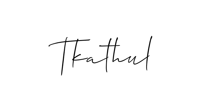 Best and Professional Signature Style for Tkathul. Allison_Script Best Signature Style Collection. Tkathul signature style 2 images and pictures png