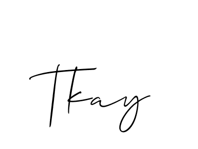 Tkay stylish signature style. Best Handwritten Sign (Allison_Script) for my name. Handwritten Signature Collection Ideas for my name Tkay. Tkay signature style 2 images and pictures png