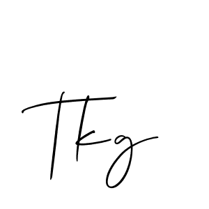 How to make Tkg signature? Allison_Script is a professional autograph style. Create handwritten signature for Tkg name. Tkg signature style 2 images and pictures png