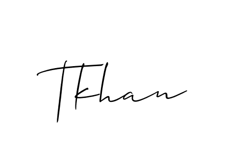 How to Draw Tkhan signature style? Allison_Script is a latest design signature styles for name Tkhan. Tkhan signature style 2 images and pictures png