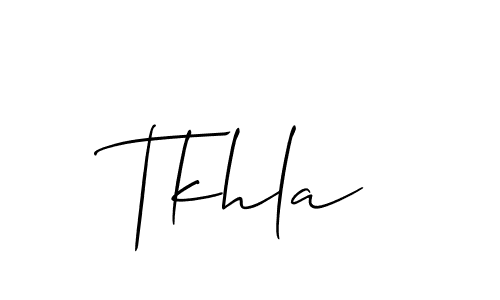 You should practise on your own different ways (Allison_Script) to write your name (Tkhla) in signature. don't let someone else do it for you. Tkhla signature style 2 images and pictures png