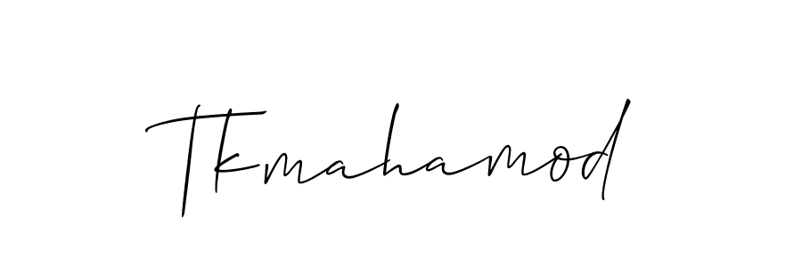 How to Draw Tkmahamod signature style? Allison_Script is a latest design signature styles for name Tkmahamod. Tkmahamod signature style 2 images and pictures png