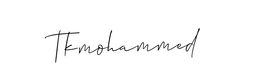 How to make Tkmohammed signature? Allison_Script is a professional autograph style. Create handwritten signature for Tkmohammed name. Tkmohammed signature style 2 images and pictures png