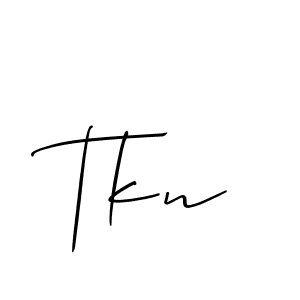 The best way (Allison_Script) to make a short signature is to pick only two or three words in your name. The name Tkn include a total of six letters. For converting this name. Tkn signature style 2 images and pictures png