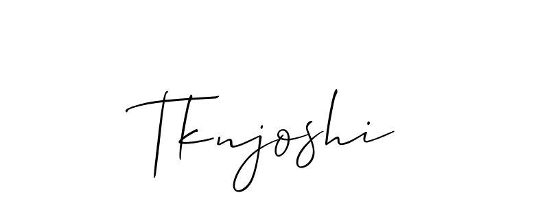 How to Draw Tknjoshi signature style? Allison_Script is a latest design signature styles for name Tknjoshi. Tknjoshi signature style 2 images and pictures png