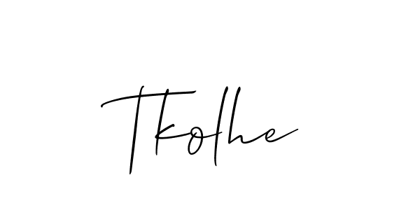 How to make Tkolhe name signature. Use Allison_Script style for creating short signs online. This is the latest handwritten sign. Tkolhe signature style 2 images and pictures png
