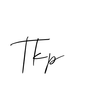 Design your own signature with our free online signature maker. With this signature software, you can create a handwritten (Allison_Script) signature for name Tkp. Tkp signature style 2 images and pictures png