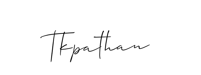 It looks lik you need a new signature style for name Tkpathan. Design unique handwritten (Allison_Script) signature with our free signature maker in just a few clicks. Tkpathan signature style 2 images and pictures png