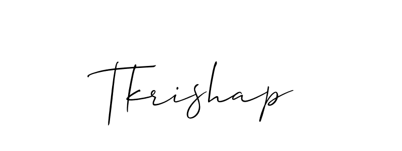 How to make Tkrishap signature? Allison_Script is a professional autograph style. Create handwritten signature for Tkrishap name. Tkrishap signature style 2 images and pictures png