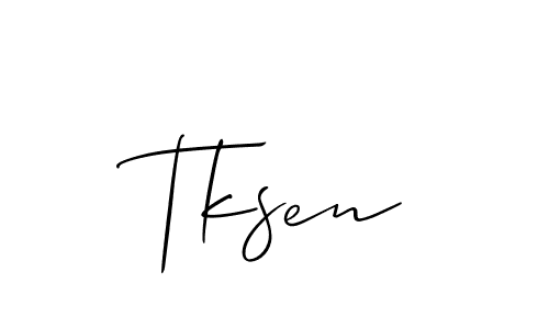 Also You can easily find your signature by using the search form. We will create Tksen name handwritten signature images for you free of cost using Allison_Script sign style. Tksen signature style 2 images and pictures png