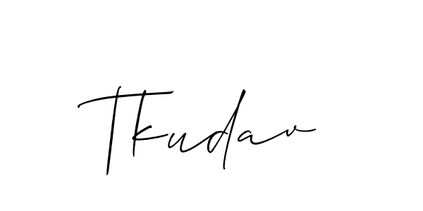 The best way (Allison_Script) to make a short signature is to pick only two or three words in your name. The name Tkudav include a total of six letters. For converting this name. Tkudav signature style 2 images and pictures png