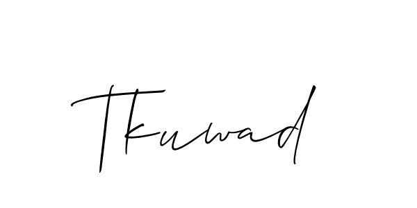 How to Draw Tkuwad signature style? Allison_Script is a latest design signature styles for name Tkuwad. Tkuwad signature style 2 images and pictures png