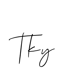 How to make Tky name signature. Use Allison_Script style for creating short signs online. This is the latest handwritten sign. Tky signature style 2 images and pictures png