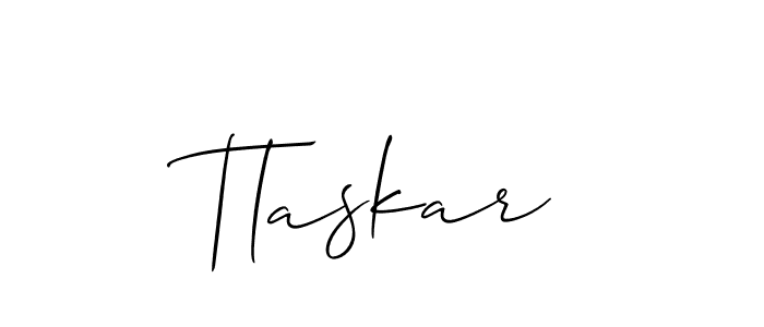 The best way (Allison_Script) to make a short signature is to pick only two or three words in your name. The name Tlaskar include a total of six letters. For converting this name. Tlaskar signature style 2 images and pictures png