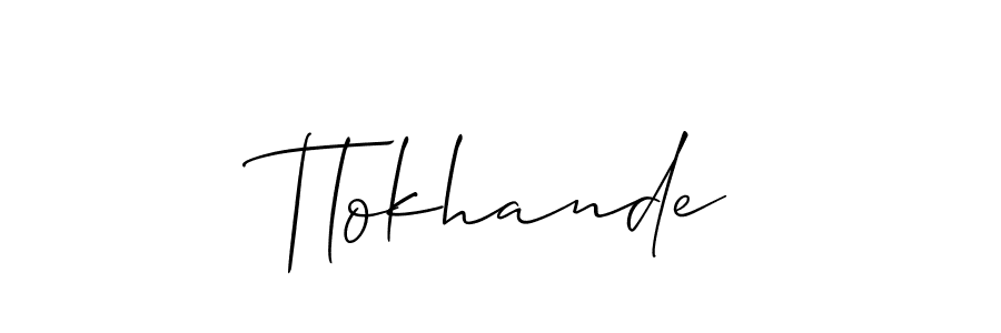 You should practise on your own different ways (Allison_Script) to write your name (Tlokhande) in signature. don't let someone else do it for you. Tlokhande signature style 2 images and pictures png