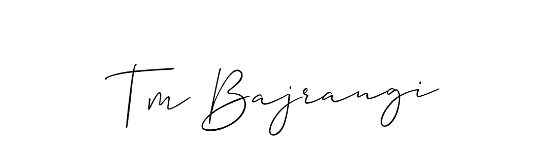 How to Draw Tm Bajrangi signature style? Allison_Script is a latest design signature styles for name Tm Bajrangi. Tm Bajrangi signature style 2 images and pictures png