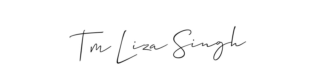 Make a short Tm Liza Singh signature style. Manage your documents anywhere anytime using Allison_Script. Create and add eSignatures, submit forms, share and send files easily. Tm Liza Singh signature style 2 images and pictures png