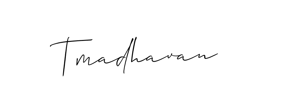 It looks lik you need a new signature style for name Tmadhavan. Design unique handwritten (Allison_Script) signature with our free signature maker in just a few clicks. Tmadhavan signature style 2 images and pictures png