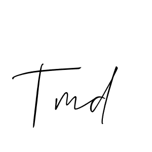 The best way (Allison_Script) to make a short signature is to pick only two or three words in your name. The name Tmd include a total of six letters. For converting this name. Tmd signature style 2 images and pictures png