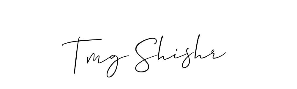 How to Draw Tmg Shishr signature style? Allison_Script is a latest design signature styles for name Tmg Shishr. Tmg Shishr signature style 2 images and pictures png