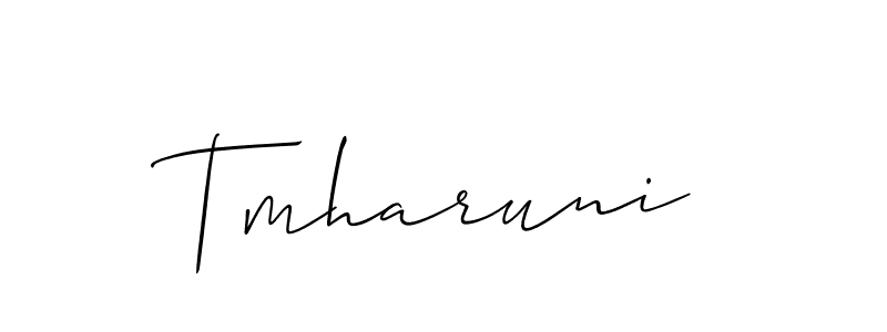 Also we have Tmharuni name is the best signature style. Create professional handwritten signature collection using Allison_Script autograph style. Tmharuni signature style 2 images and pictures png