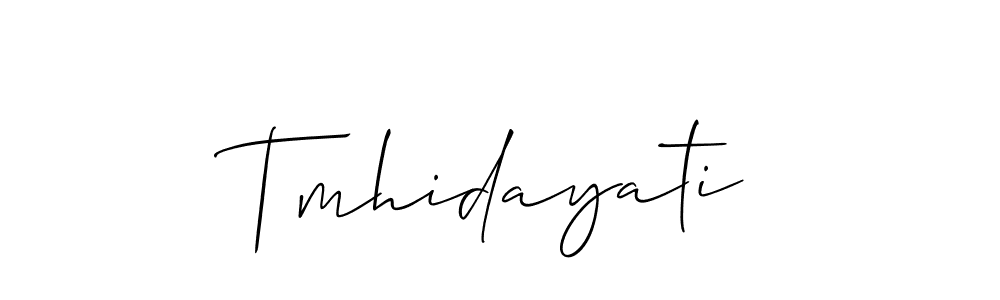 You should practise on your own different ways (Allison_Script) to write your name (Tmhidayati) in signature. don't let someone else do it for you. Tmhidayati signature style 2 images and pictures png