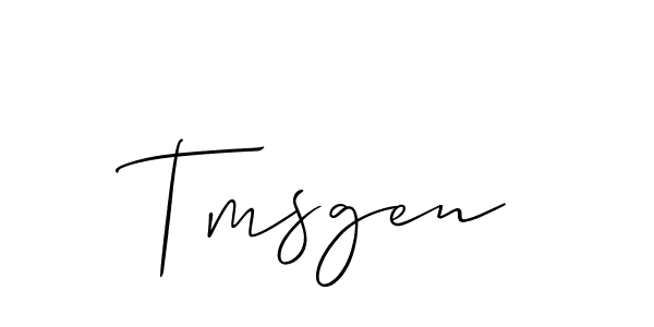 Allison_Script is a professional signature style that is perfect for those who want to add a touch of class to their signature. It is also a great choice for those who want to make their signature more unique. Get Tmsgen name to fancy signature for free. Tmsgen signature style 2 images and pictures png