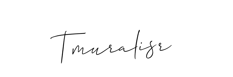 You should practise on your own different ways (Allison_Script) to write your name (Tmuralisr) in signature. don't let someone else do it for you. Tmuralisr signature style 2 images and pictures png