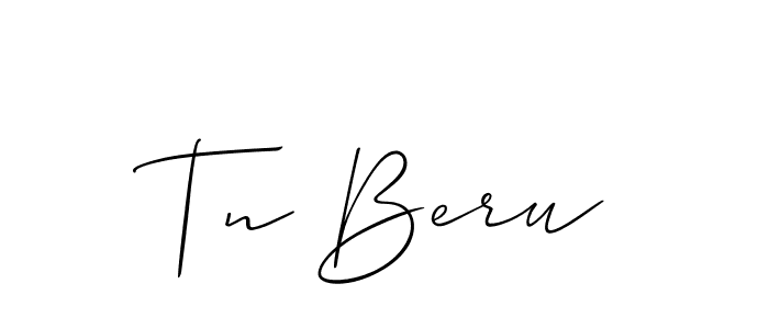 Design your own signature with our free online signature maker. With this signature software, you can create a handwritten (Allison_Script) signature for name Tn Beru. Tn Beru signature style 2 images and pictures png