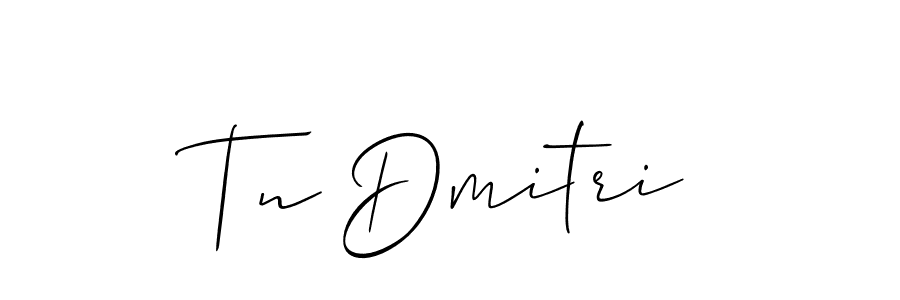 Use a signature maker to create a handwritten signature online. With this signature software, you can design (Allison_Script) your own signature for name Tn Dmitri. Tn Dmitri signature style 2 images and pictures png