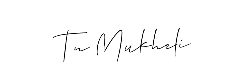 It looks lik you need a new signature style for name Tn Mukheli. Design unique handwritten (Allison_Script) signature with our free signature maker in just a few clicks. Tn Mukheli signature style 2 images and pictures png