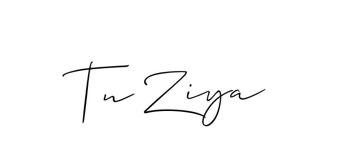 Make a beautiful signature design for name Tn Ziya. With this signature (Allison_Script) style, you can create a handwritten signature for free. Tn Ziya signature style 2 images and pictures png