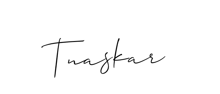 Design your own signature with our free online signature maker. With this signature software, you can create a handwritten (Allison_Script) signature for name Tnaskar. Tnaskar signature style 2 images and pictures png