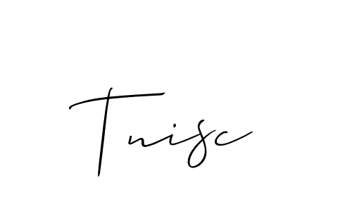 Make a beautiful signature design for name Tnisc. With this signature (Allison_Script) style, you can create a handwritten signature for free. Tnisc signature style 2 images and pictures png