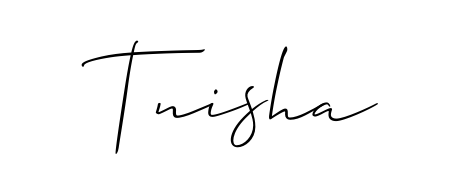 A stylish, flowing autograph style designed for name Tnisha using Allison_Script typography. Perfect for digital creative projects. Tnisha signature style 2 images and pictures png
