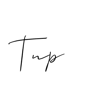 Also You can easily find your signature by using the search form. We will create Tnp name handwritten signature images for you free of cost using Allison_Script sign style. Tnp signature style 2 images and pictures png