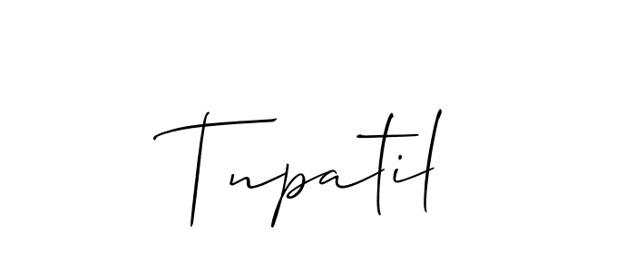 Make a short Tnpatil signature style. Manage your documents anywhere anytime using Allison_Script. Create and add eSignatures, submit forms, share and send files easily. Tnpatil signature style 2 images and pictures png