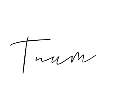How to make Tnum signature? Allison_Script is a professional autograph style. Create handwritten signature for Tnum name. Tnum signature style 2 images and pictures png