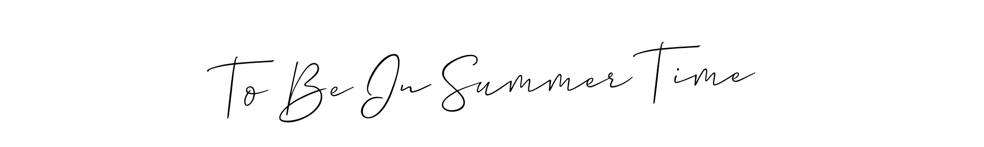 Design your own signature with our free online signature maker. With this signature software, you can create a handwritten (Allison_Script) signature for name To Be In Summer Time. To Be In Summer Time signature style 2 images and pictures png