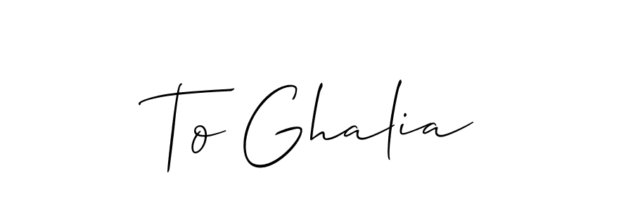 Allison_Script is a professional signature style that is perfect for those who want to add a touch of class to their signature. It is also a great choice for those who want to make their signature more unique. Get To Ghalia name to fancy signature for free. To Ghalia signature style 2 images and pictures png