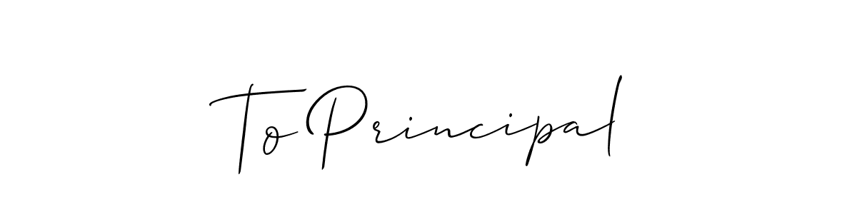Make a beautiful signature design for name To Principal. With this signature (Allison_Script) style, you can create a handwritten signature for free. To Principal signature style 2 images and pictures png