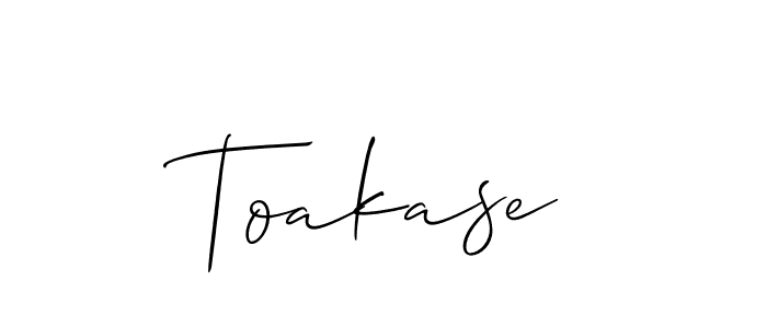 Create a beautiful signature design for name Toakase. With this signature (Allison_Script) fonts, you can make a handwritten signature for free. Toakase signature style 2 images and pictures png