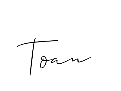 Use a signature maker to create a handwritten signature online. With this signature software, you can design (Allison_Script) your own signature for name Toan. Toan signature style 2 images and pictures png