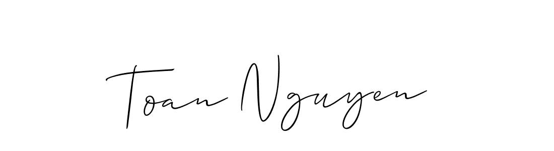 Create a beautiful signature design for name Toan Nguyen. With this signature (Allison_Script) fonts, you can make a handwritten signature for free. Toan Nguyen signature style 2 images and pictures png