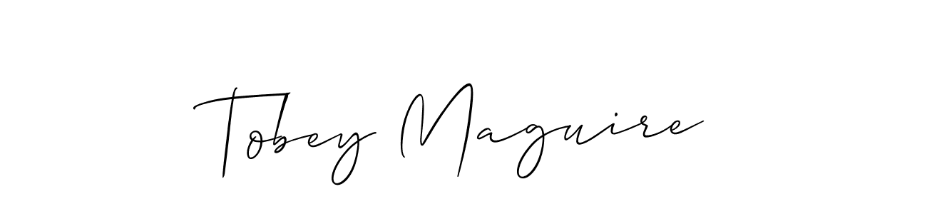 Also You can easily find your signature by using the search form. We will create Tobey Maguire name handwritten signature images for you free of cost using Allison_Script sign style. Tobey Maguire signature style 2 images and pictures png