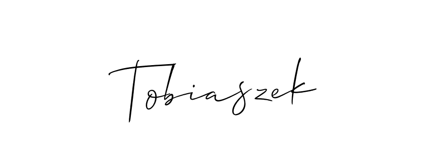 How to make Tobiaszek name signature. Use Allison_Script style for creating short signs online. This is the latest handwritten sign. Tobiaszek signature style 2 images and pictures png