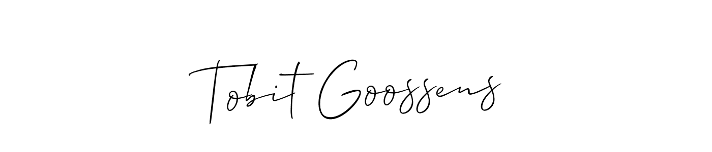 It looks lik you need a new signature style for name Tobit Goossens. Design unique handwritten (Allison_Script) signature with our free signature maker in just a few clicks. Tobit Goossens signature style 2 images and pictures png